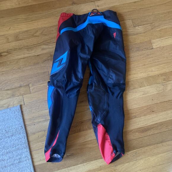 ONE INDUSTRIES CARBON Yamaha ATV MX BMX RACING PANTS size 30 Black/red/teal - Picture 15 of 16